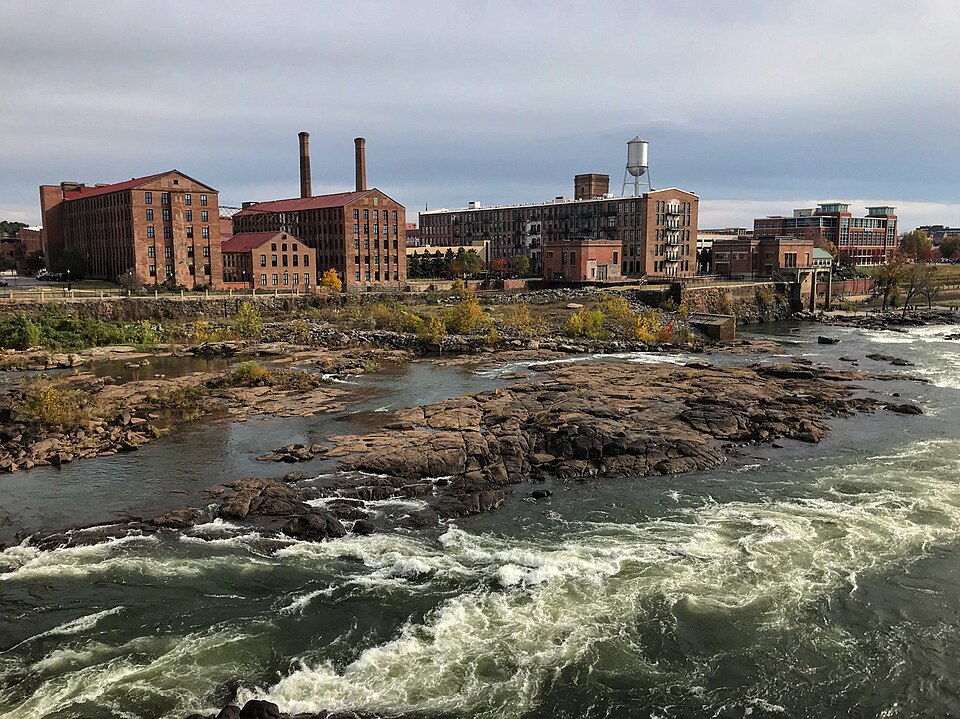 Downtown Columbus, Georgia, facing the Chattahoochee River.