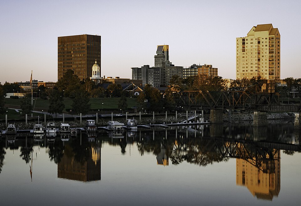 Downtown Augusta and the Savannah River.