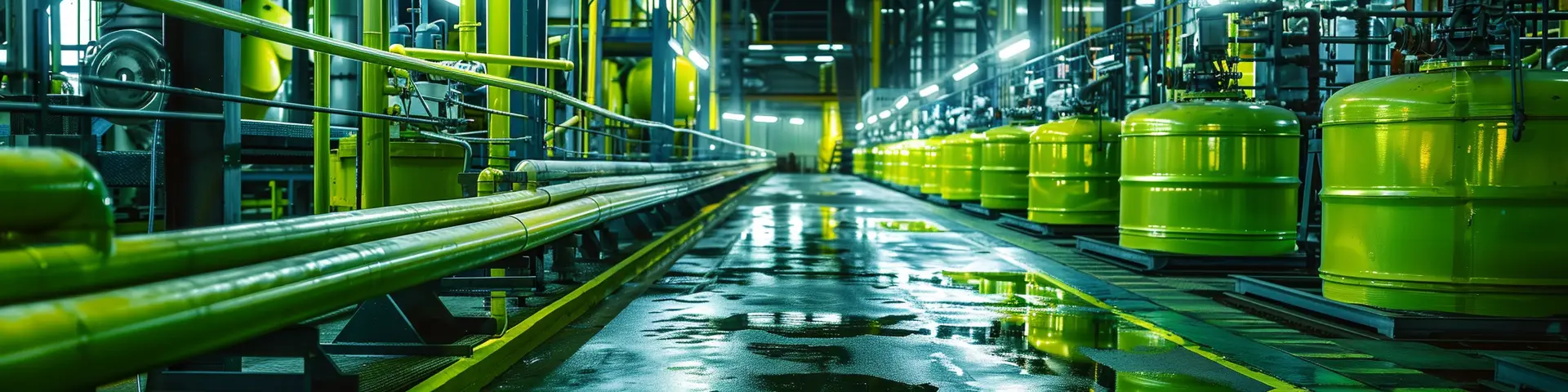 A factory filled with lots of green pipes
