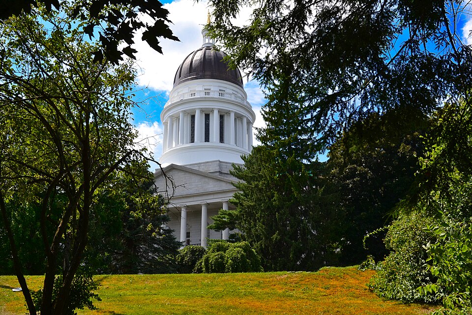 Maine State House dome in Augusta.