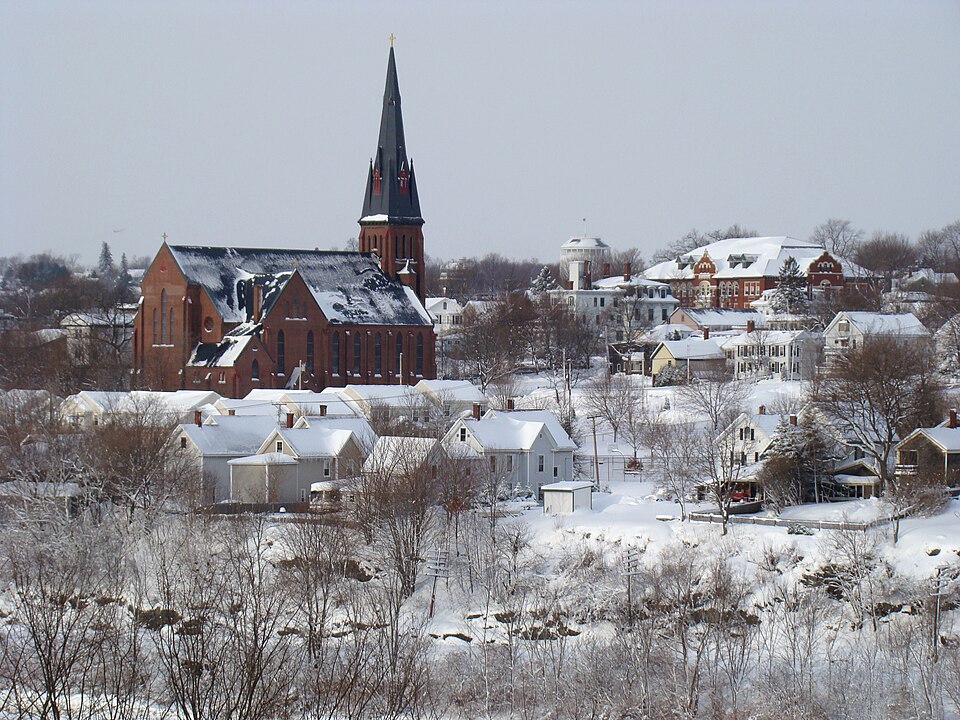 Winter view of Bangor from Brewer across the river.