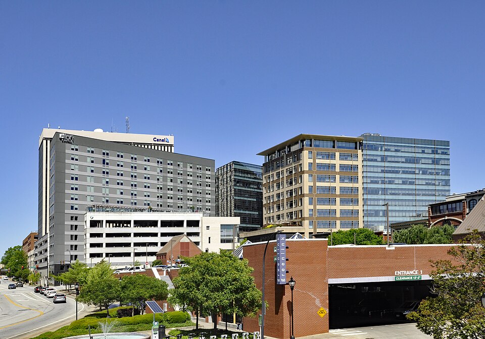 Central business district in Greenville, South Carolina.