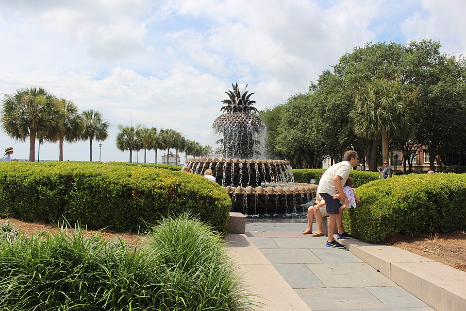 Pineapple Fountain in Waterfront Park, Charleston.