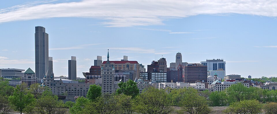 Hudson River and Albany skyline.