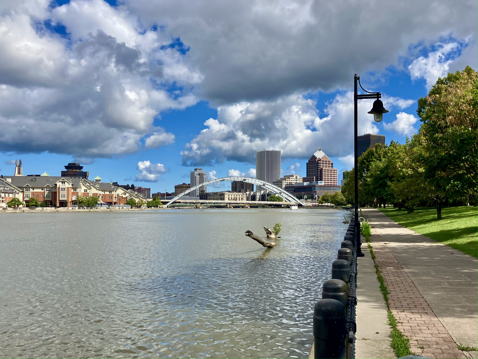 Rochester skyline.