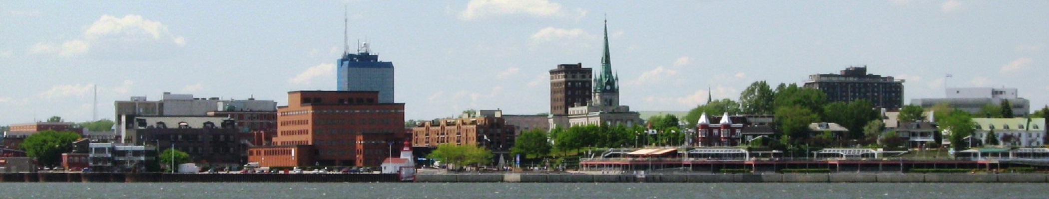 Downtown Trois-Rivières seen from the St. Lawrence River.