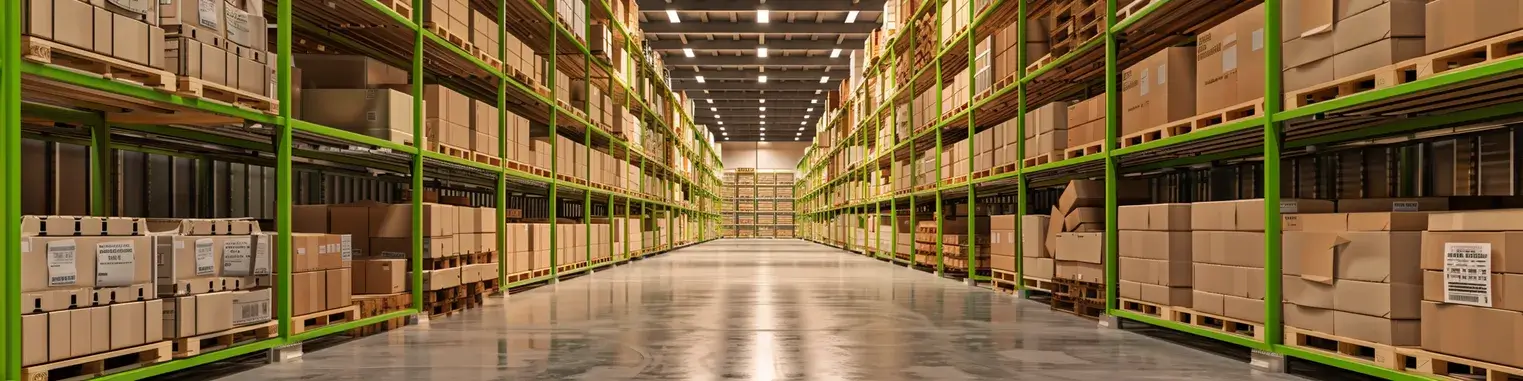 A large warehouse filled with lots of boxes