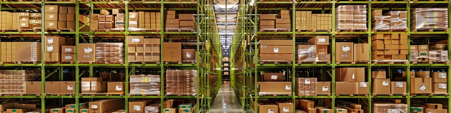 A large warehouse filled with lots of boxes